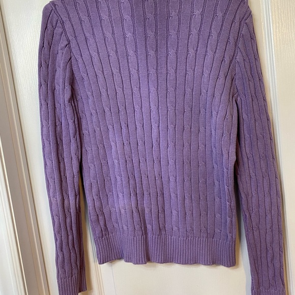Polo Ralph Lauren lilac cable knit sweater size M, preloved excellent condition - Picture 5 of 6